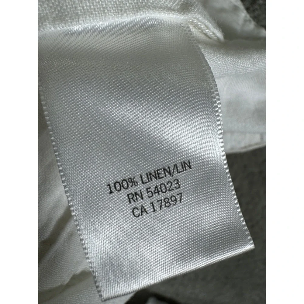 Banana Republic Womens White 100% Linen Wide Leg Drawstring Pants Size 6